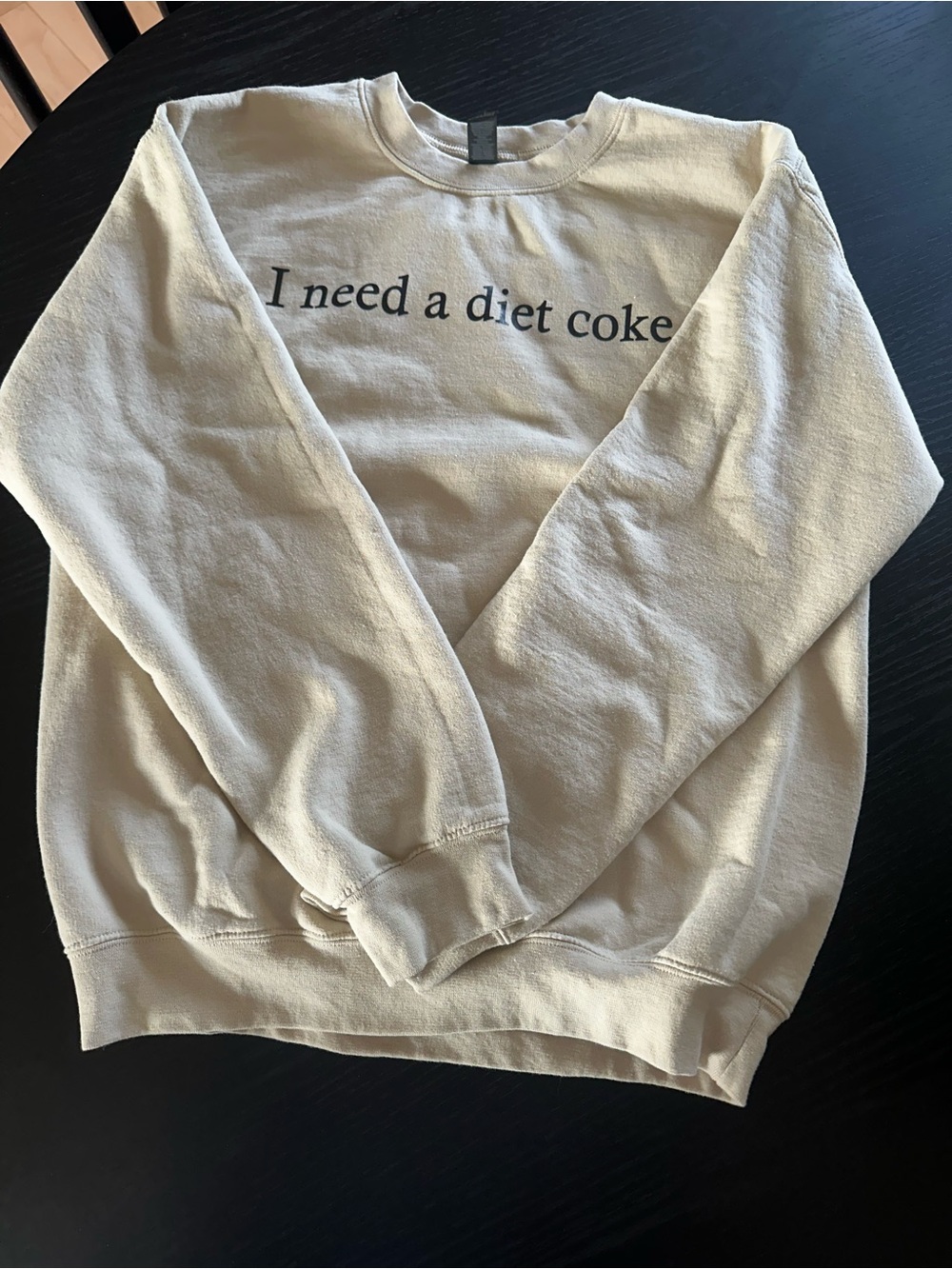 Gildan Cream 'I need a diet coke' Crewneck Sweatshirt